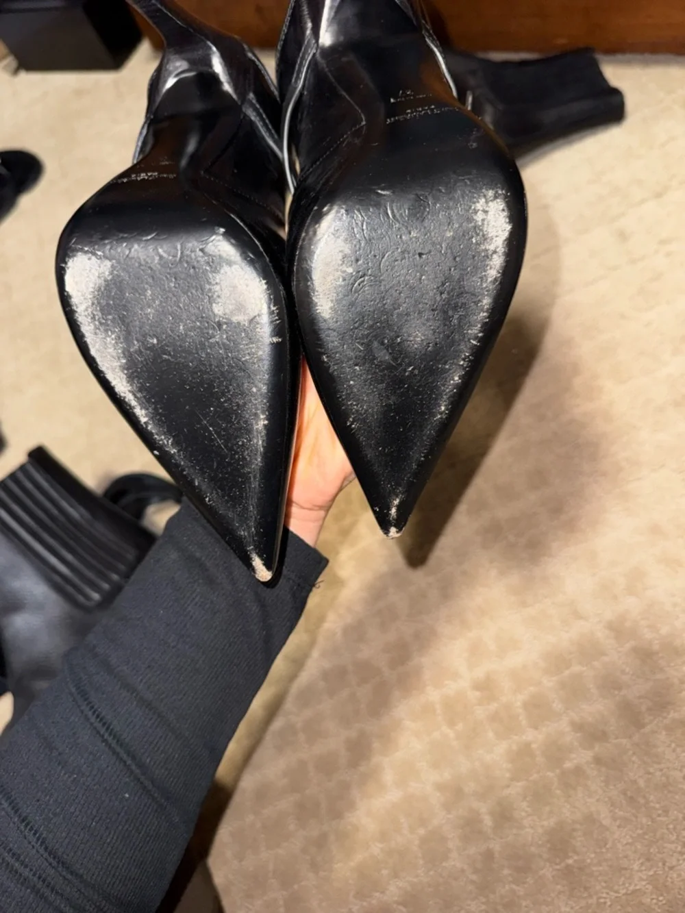Saint Laurent Black Pointed Mary Jane Heels - Picture 6 of 7